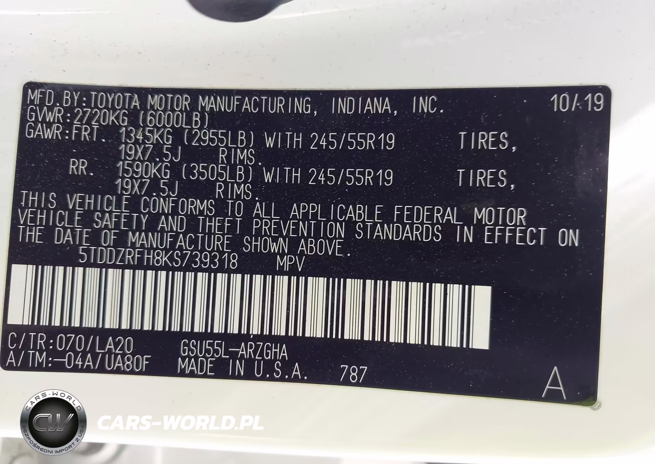 2019 Toyota Highlander Limited VIN:5TDDZRFH8KS739318 - 9