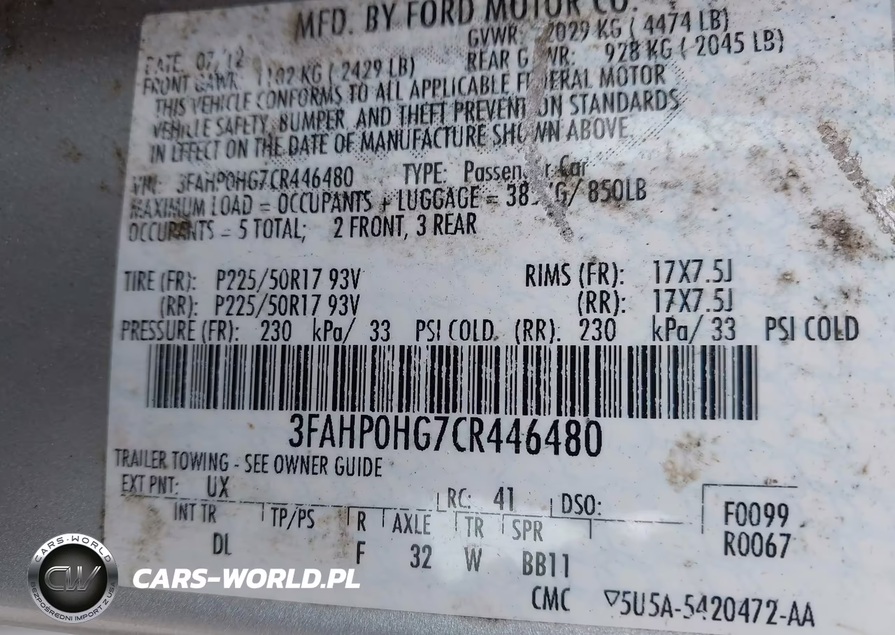 2012 Ford Fusion Se VIN:3FAHP0HG7CR446480 - 9