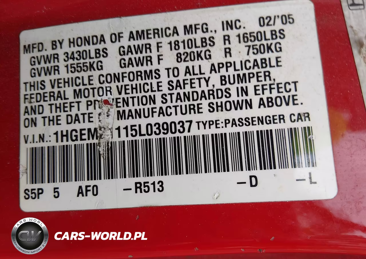 2005 Honda Civic Vp VIN:1HGEM21115L039037 - 9