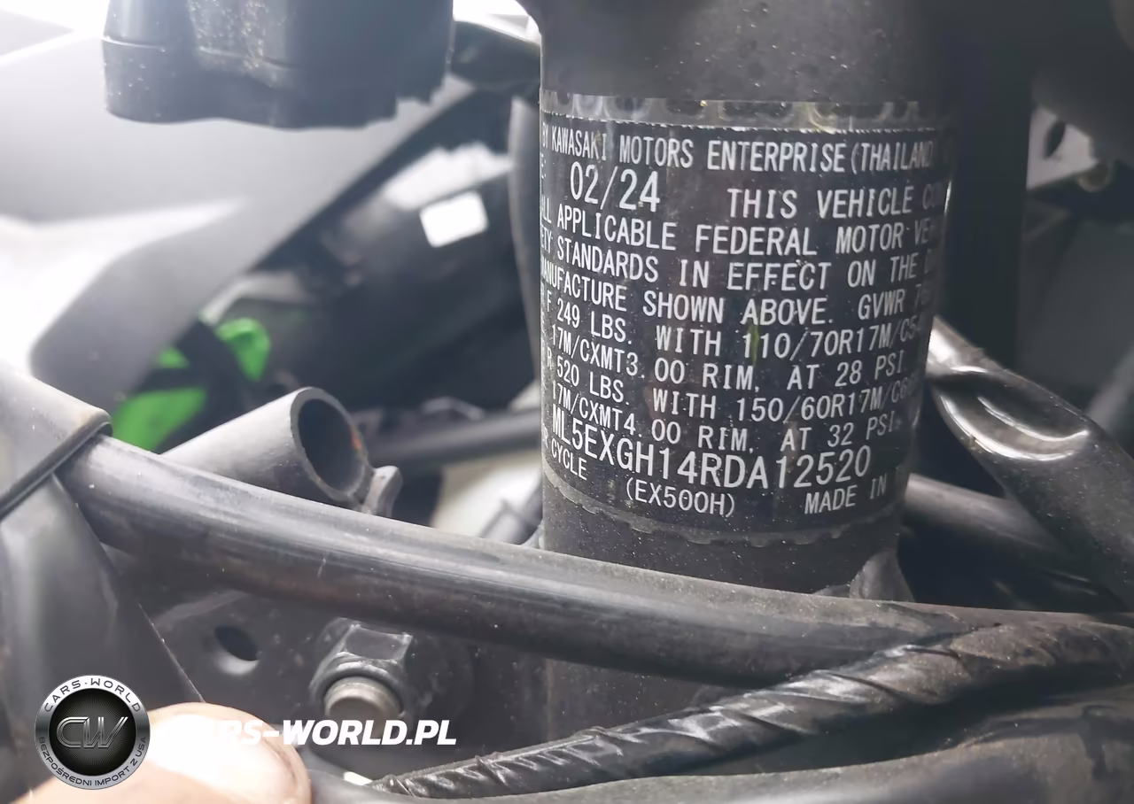 2024 Kawasaki Ex500 H VIN:ML5EXGH14RDA12520 - 10
