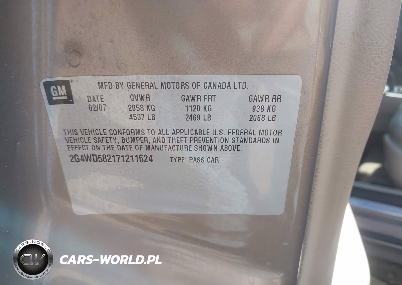 2007 Buick Lacrosse Cxl VIN:2G4WD582171211624 - 9