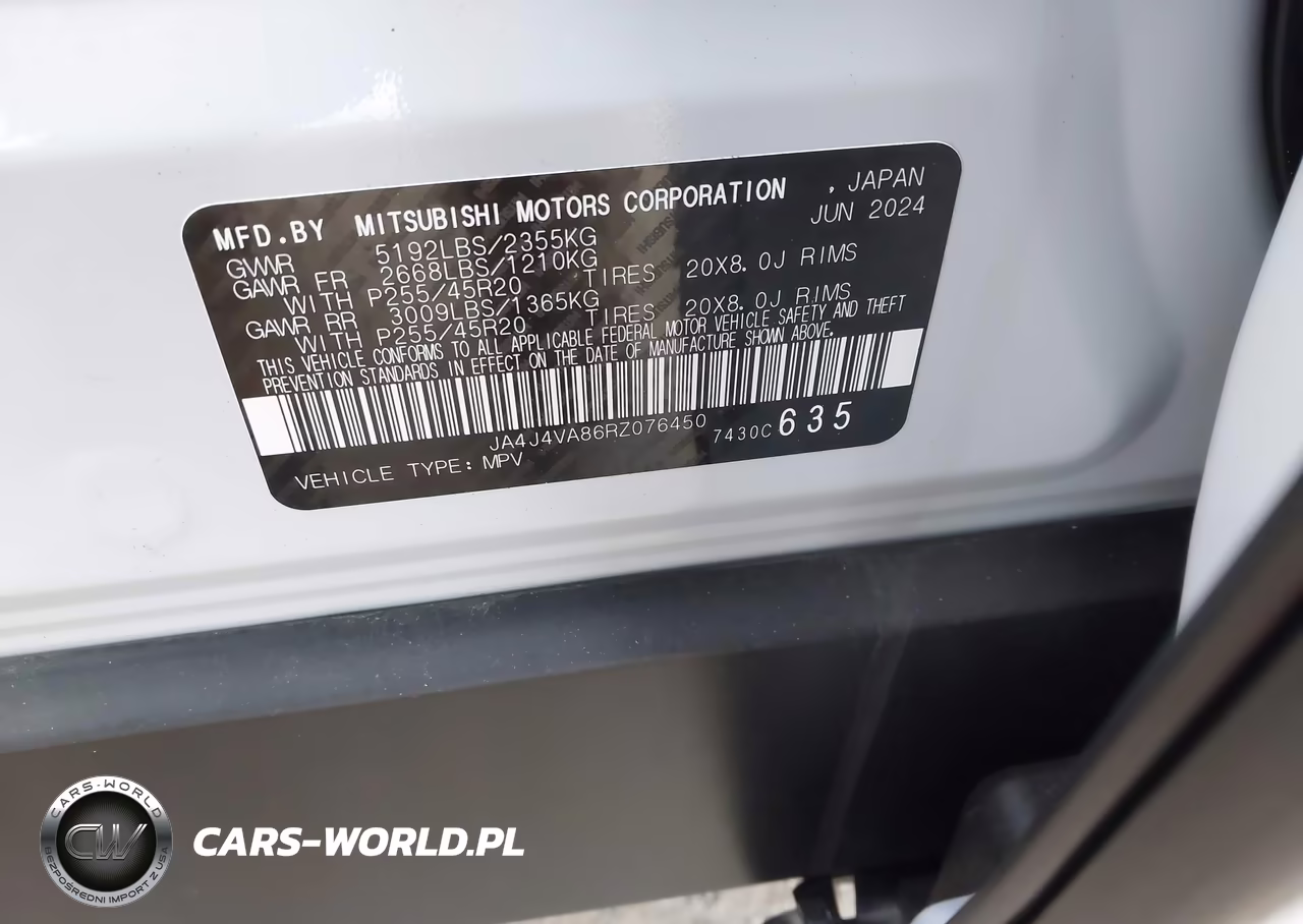 2024 Mitsubishi Outlander Se 2.5 S-Awc-Se Black Edition S-Awc-Se Black Edition W-Pano Roof S-Awc-Se Ralliart S-Awc VIN:JA4J4VA86RZ076450 - 9