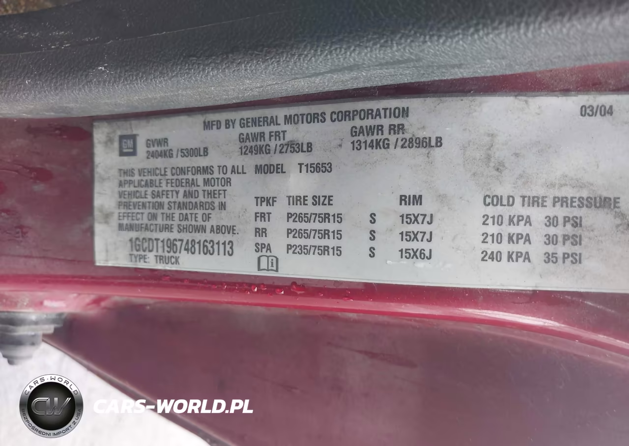 2004 Chevrolet Colorado Ls VIN:1GCDT196748163113 - 9