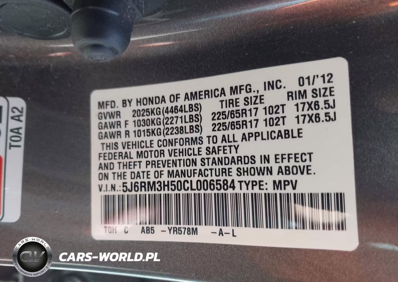 2012 Honda Cr-V Ex VIN:5J6RM3H50CL006584 - 9
