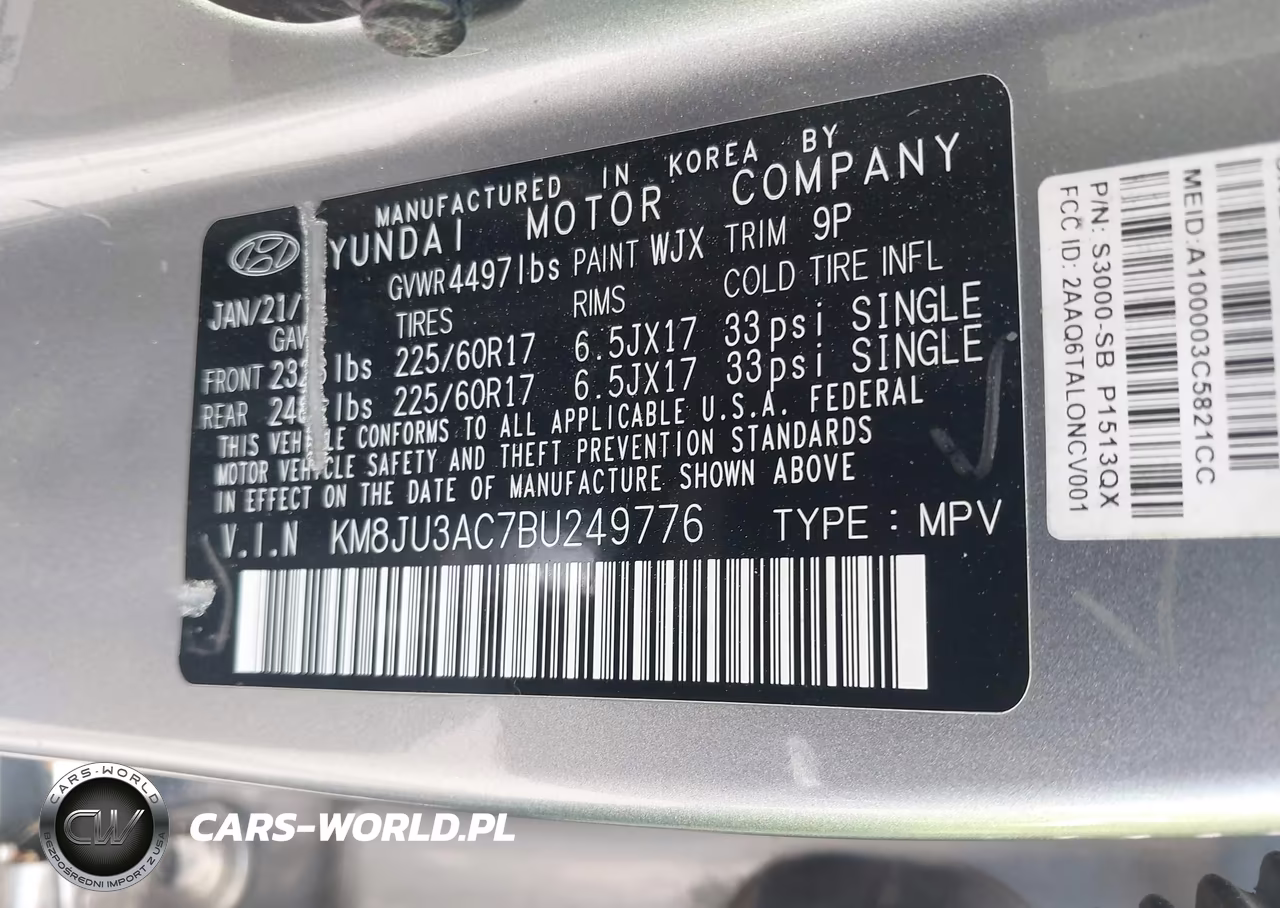 2011 Hyundai Tucson Gls VIN:KM8JU3AC7BU249776 - 9