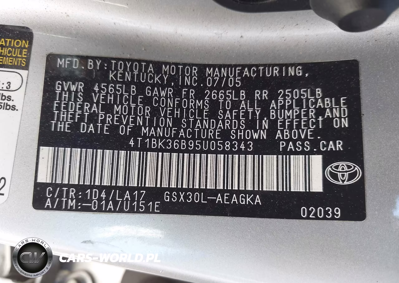 2005 Toyota Avalon Xls VIN:4T1BK36B95U058343 - 9