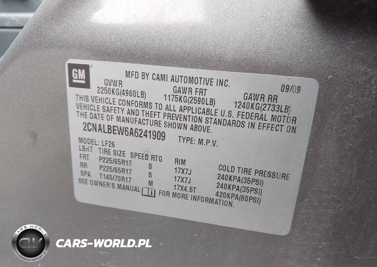2010 Chevrolet Equinox Ls VIN:2CNALBEW6A6241909 - 9