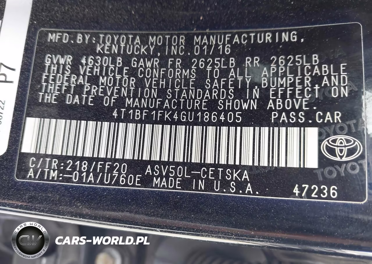 2016 Toyota Camry Se VIN:4T1BF1FK4GU186405 - 9