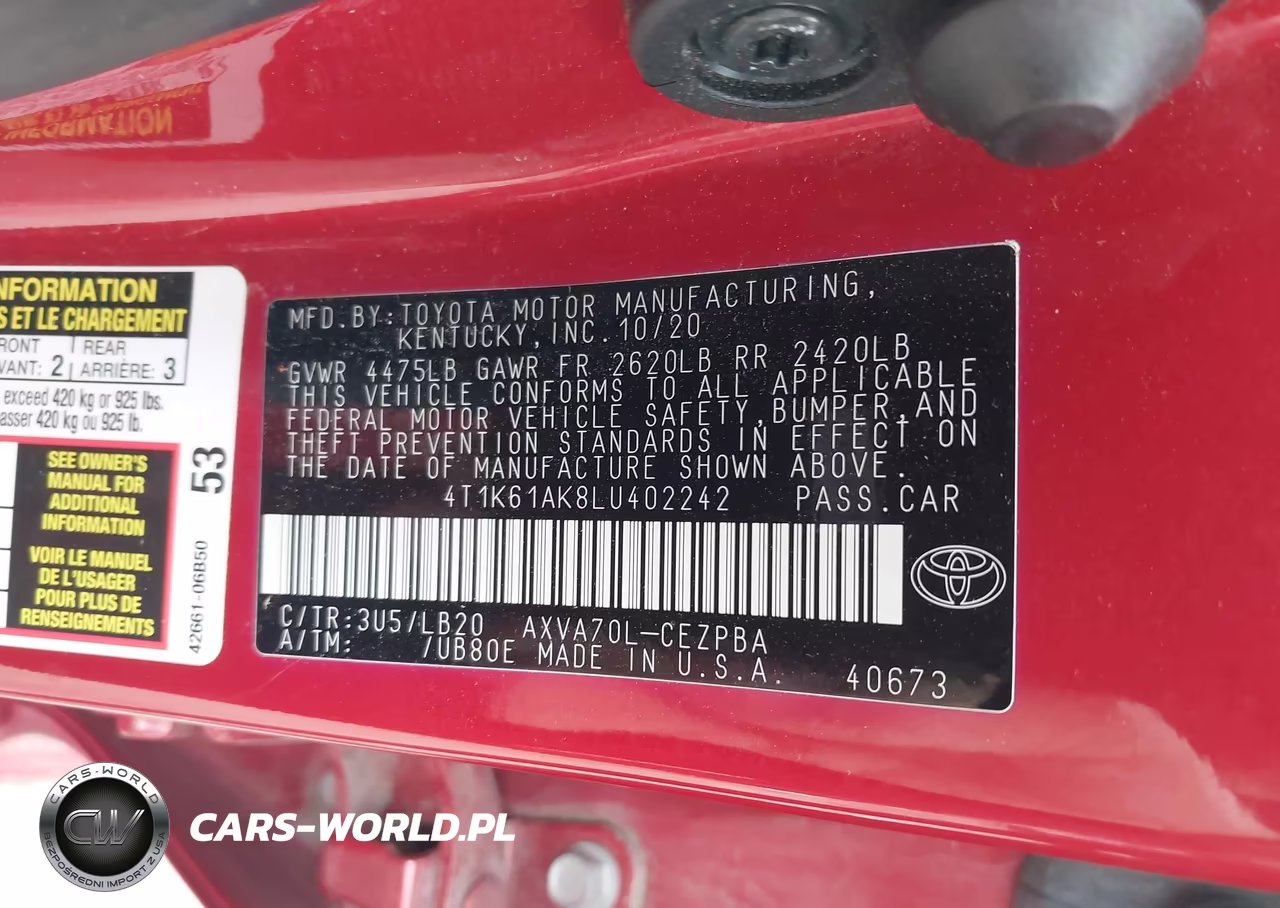2020 Toyota Camry Xse VIN:4T1K61AK8LU402242 - 9
