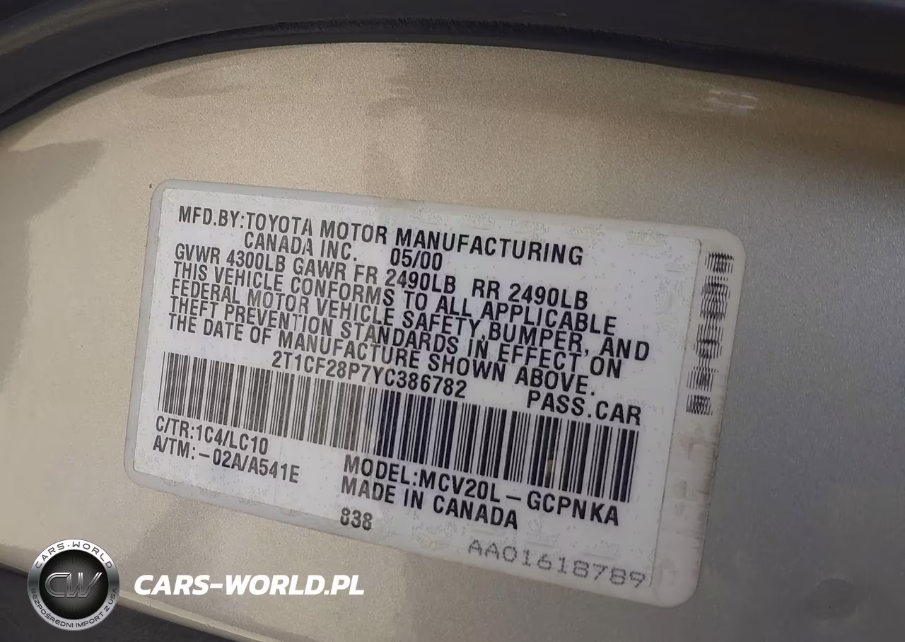 2000 Toyota Camry Solara Sle V6 VIN:2T1CF28P7YC386782 - 9