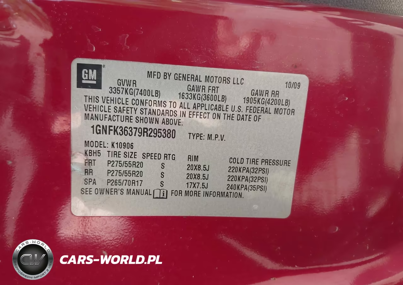 2009 Chevrolet Suburban 1500 Ltz VIN:1GNFK36379R295380 - 9