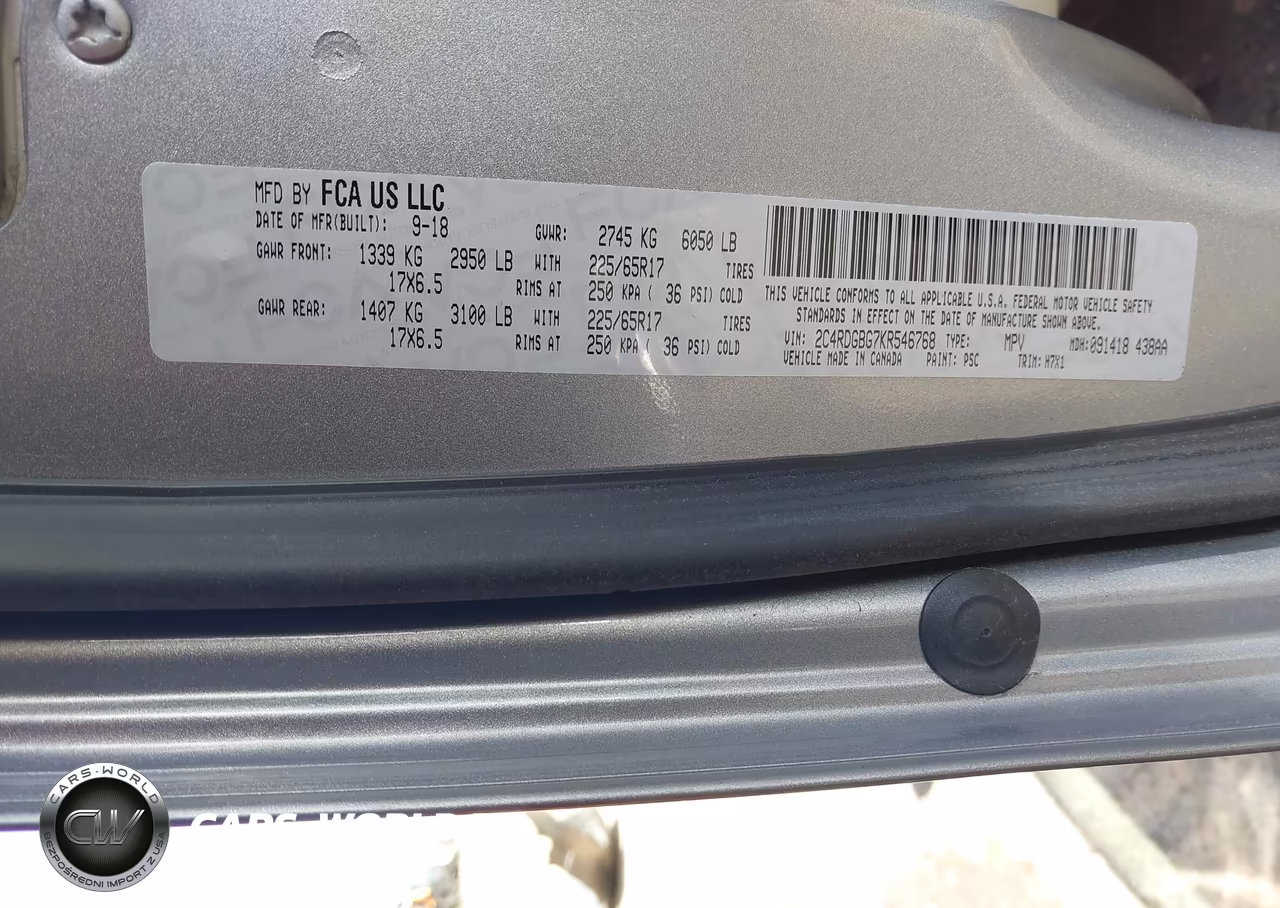 2019 Dodge Grand Caravan Se VIN:2C4RDGBG7KR546768 - 9
