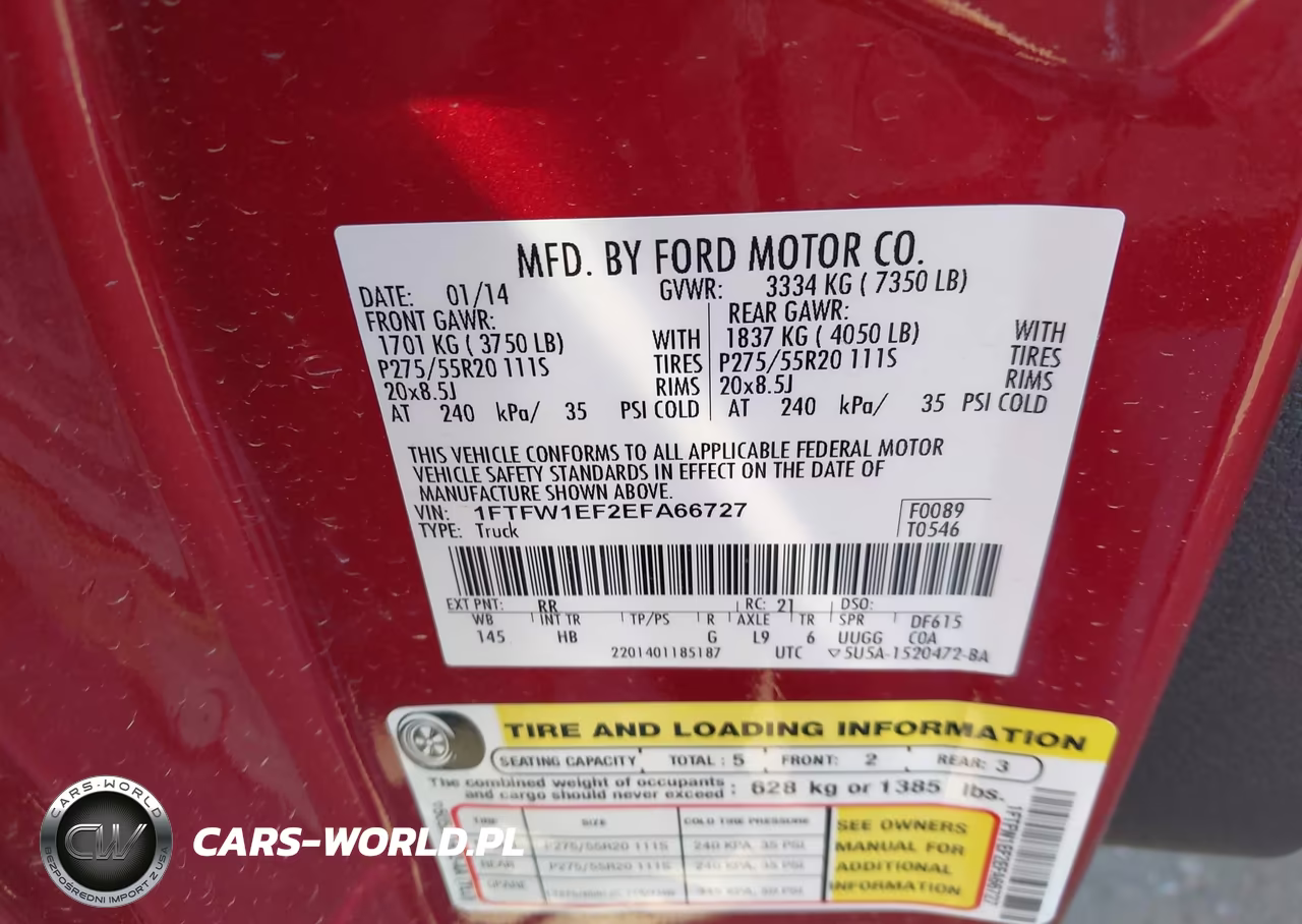 2014 Ford F-150 Lariat VIN:1FTFW1EF2EFA66727 - 9