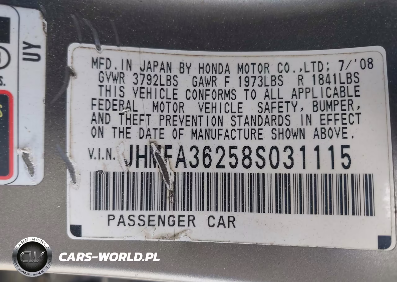 2008 Honda Civic Hybrid VIN:JHMFA36258S031115 - 9