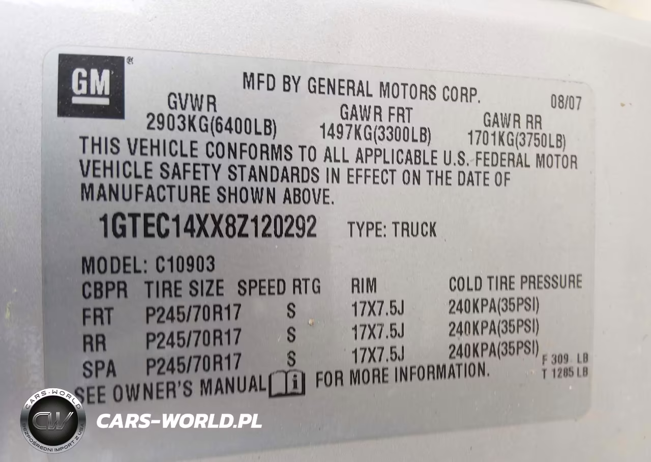 2008 GMC Sierra 1500 Work Truck VIN:1GTEC14XX8Z120292 - 9