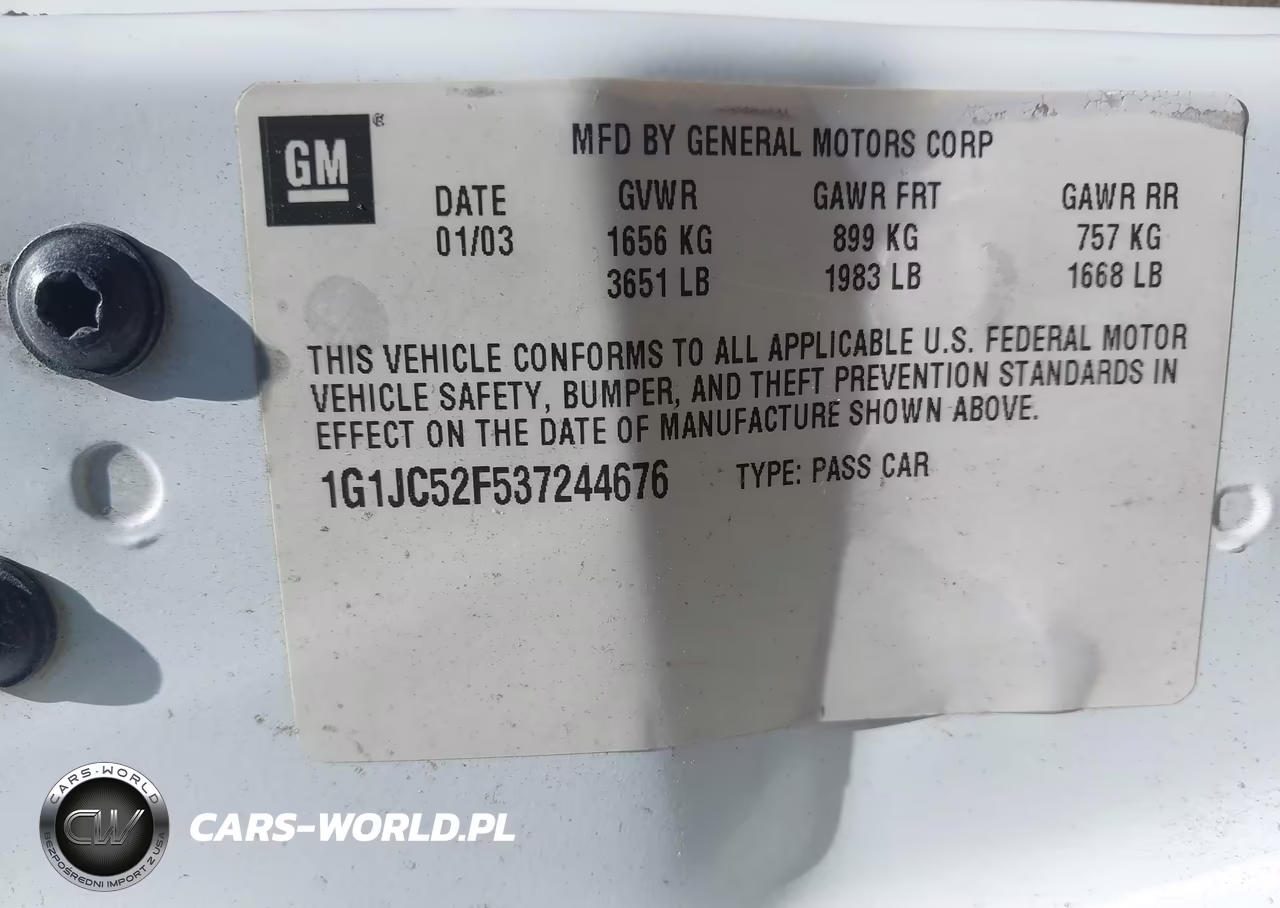 2003 Chevrolet Cavalier VIN:1G1JC52F537244676 - 9