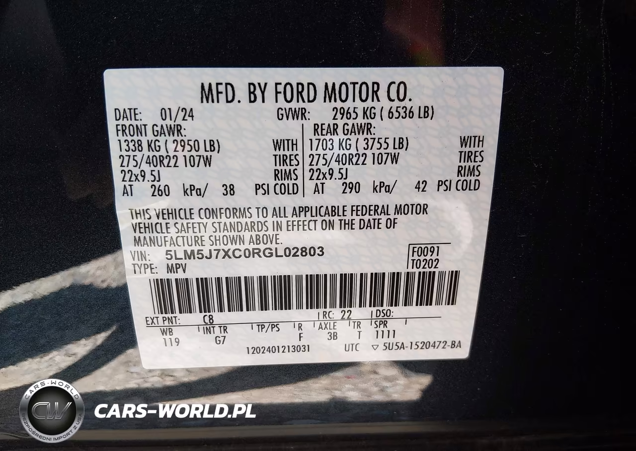 2024 Lincoln Aviator Reserve VIN:5LM5J7XC0RGL02803 - 9