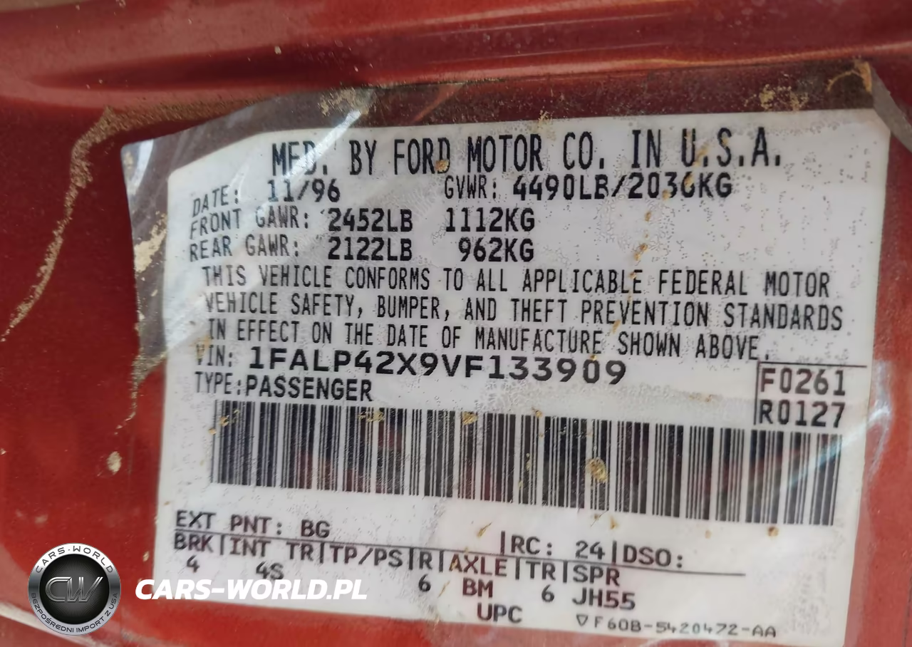 1997 Ford Mustang Gt VIN:1FALP42X9VF133909 - 9