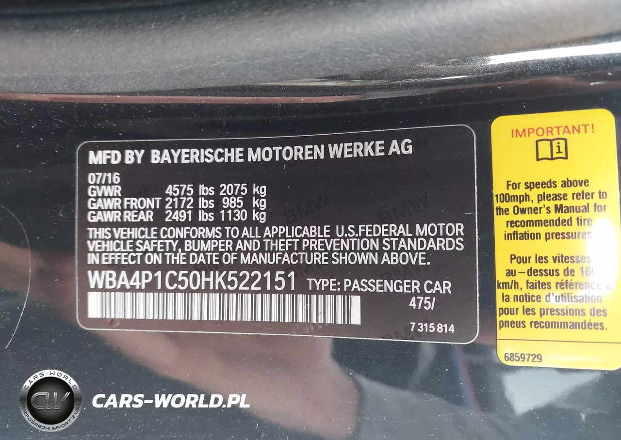2017 BMW 440I VIN:WBA4P1C50HK522151 - 9
