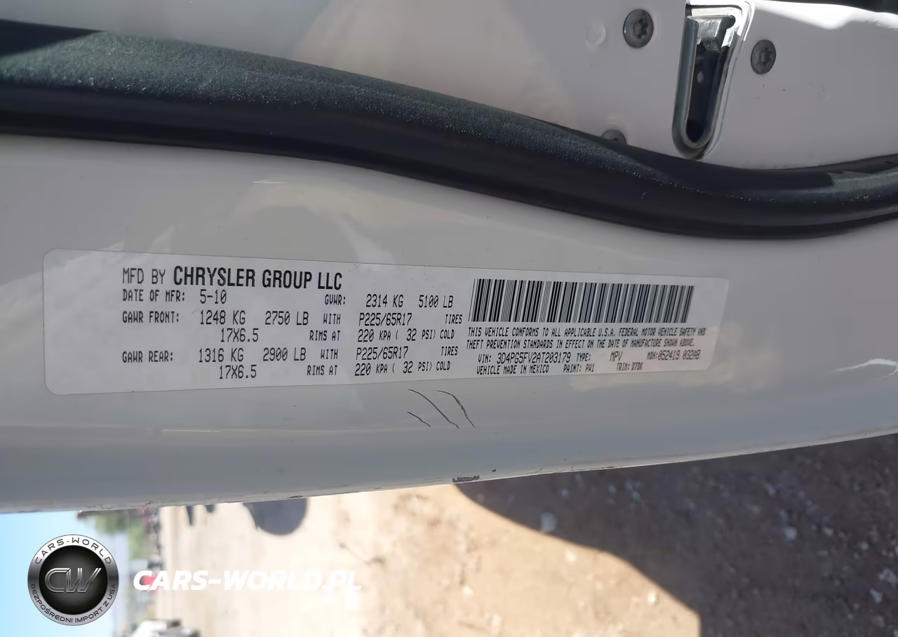 2010 Dodge Journey Sxt VIN:3D4PG5FV2AT203179 - 9