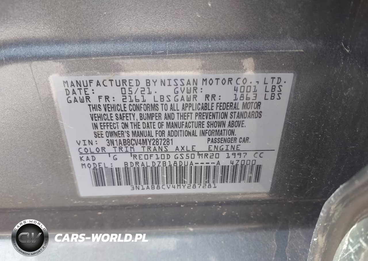 2021 Nissan Sentra Sv Xtronic Cvt VIN:3N1AB8CV4MY287281 - 9