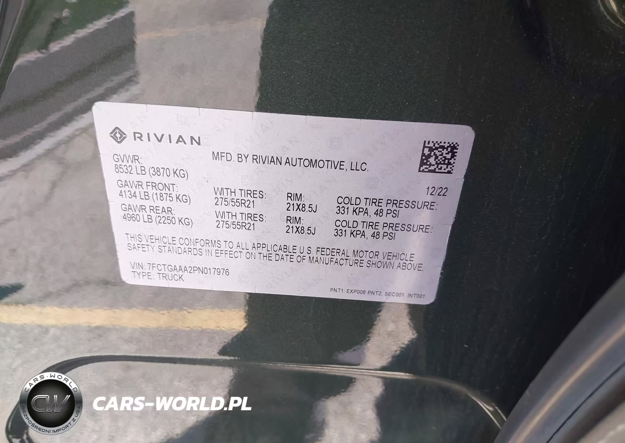 2023 Rivian R1T Adventure Quad Motor Large Pack VIN:7FCTGAAA2PN017976 - 9