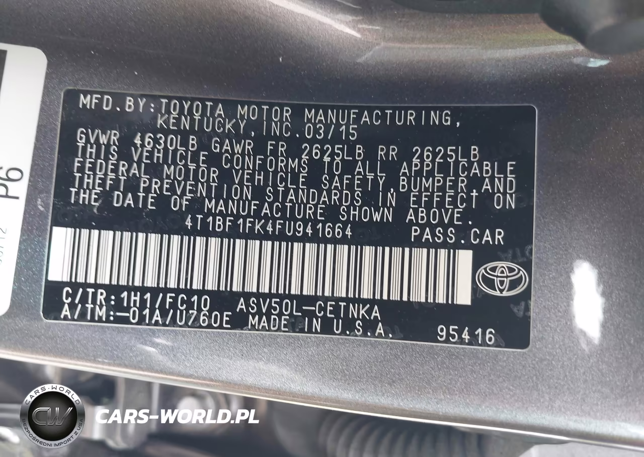 2015 Toyota Camry Le VIN:4T1BF1FK4FU941664 - 9