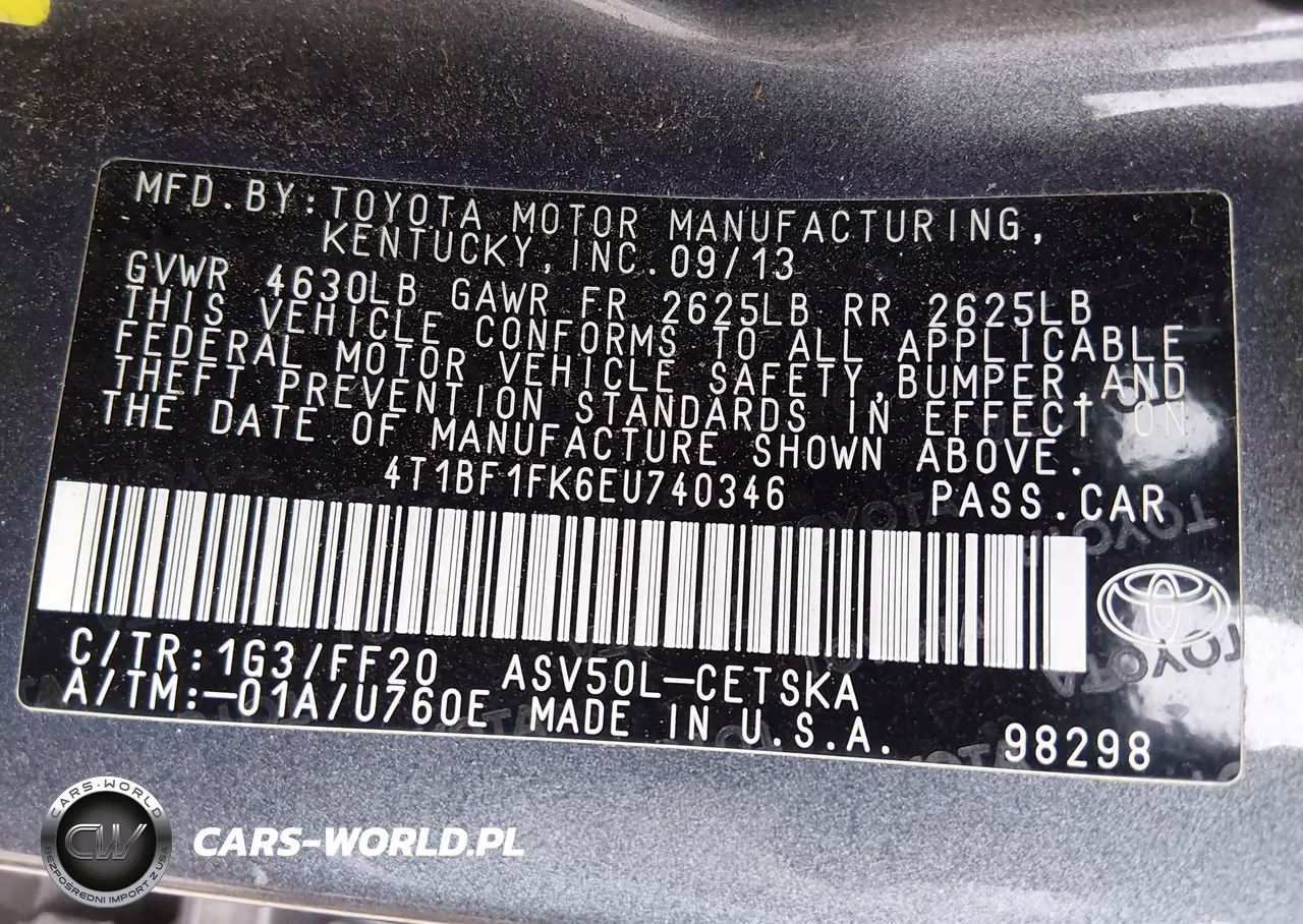 2014 Toyota Camry Se VIN:4T1BF1FK6EU740346 - 9