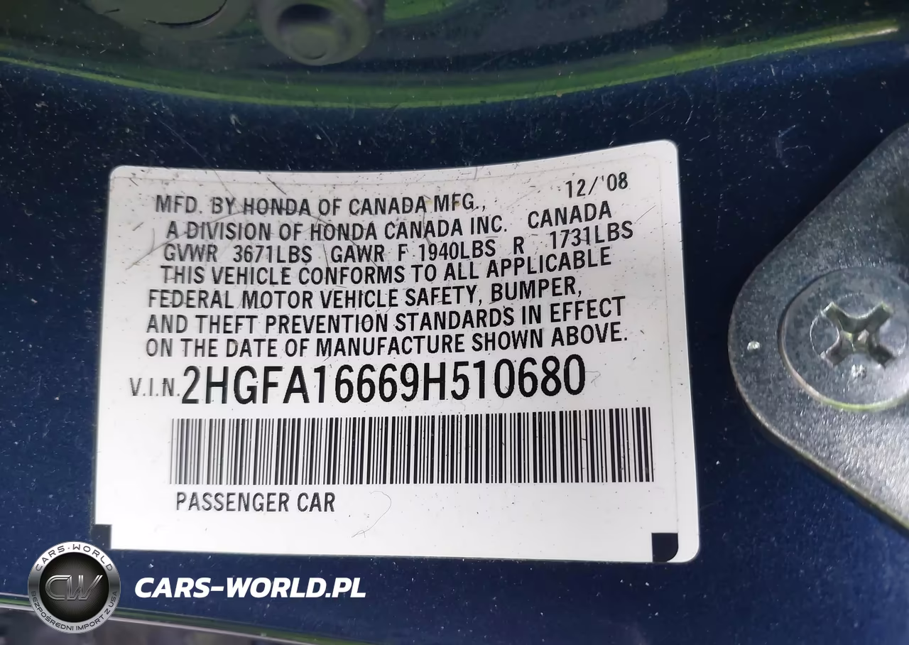 2009 Honda Civic Lx-S VIN:2HGFA16669H510680 - 9