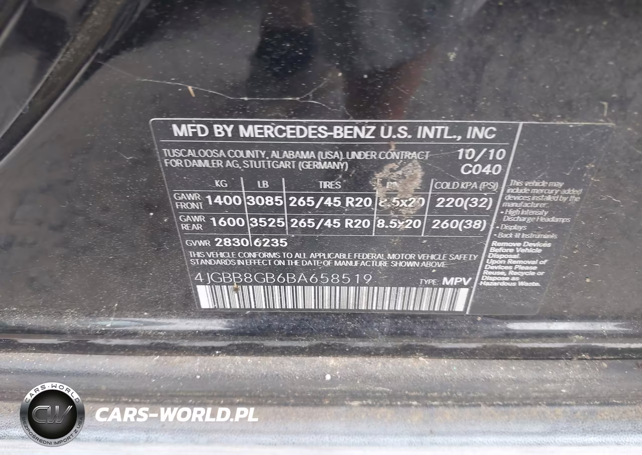 2011 Mercedes-Benz Ml 350 4Matic VIN:4JGBB8GB6BA658519 - 9