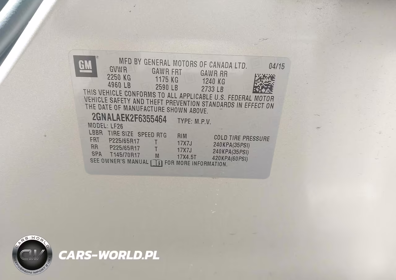 2015 Chevrolet Equinox Ls VIN:2GNALAEK2F6355464 - 9