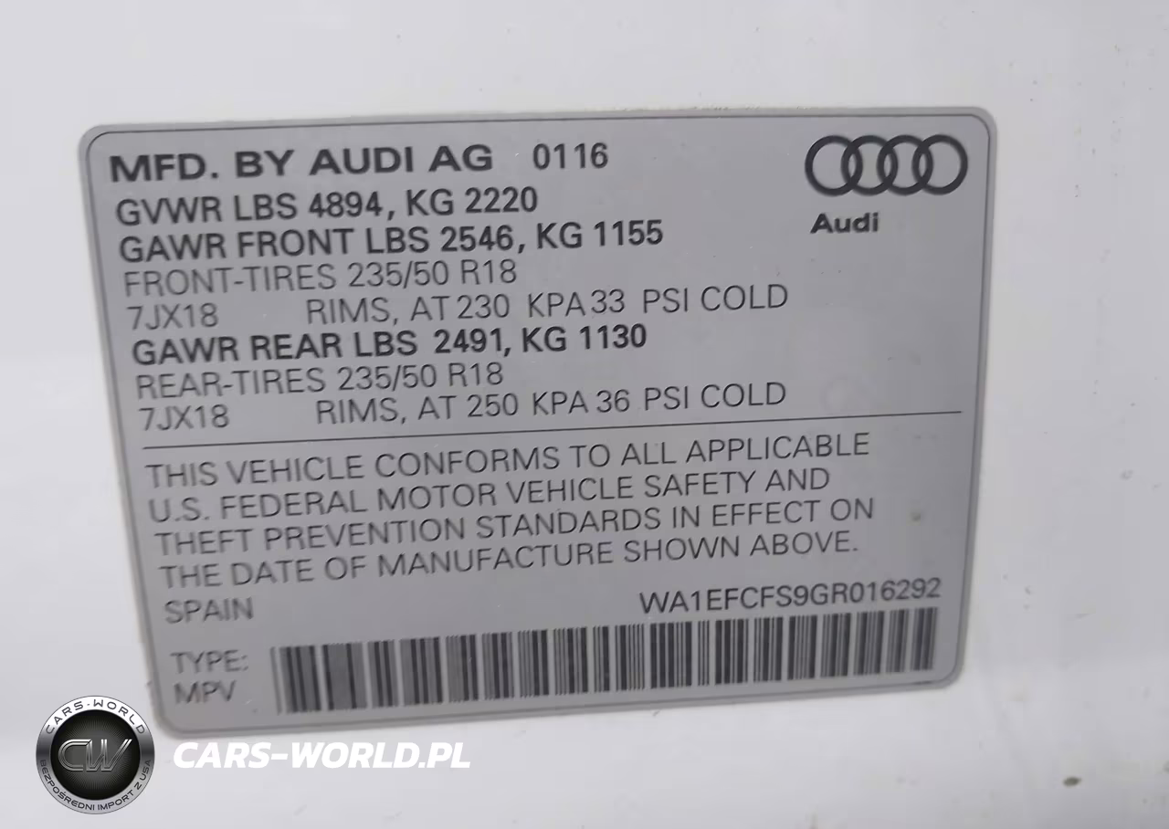2016 Audi Q3 2.0T Premium Plus VIN:WA1EFCFS9GR016292 - 9