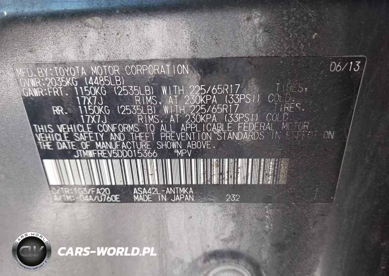 2013 Toyota Rav4 Xle VIN:JTMWFREV5DD015366 - 9