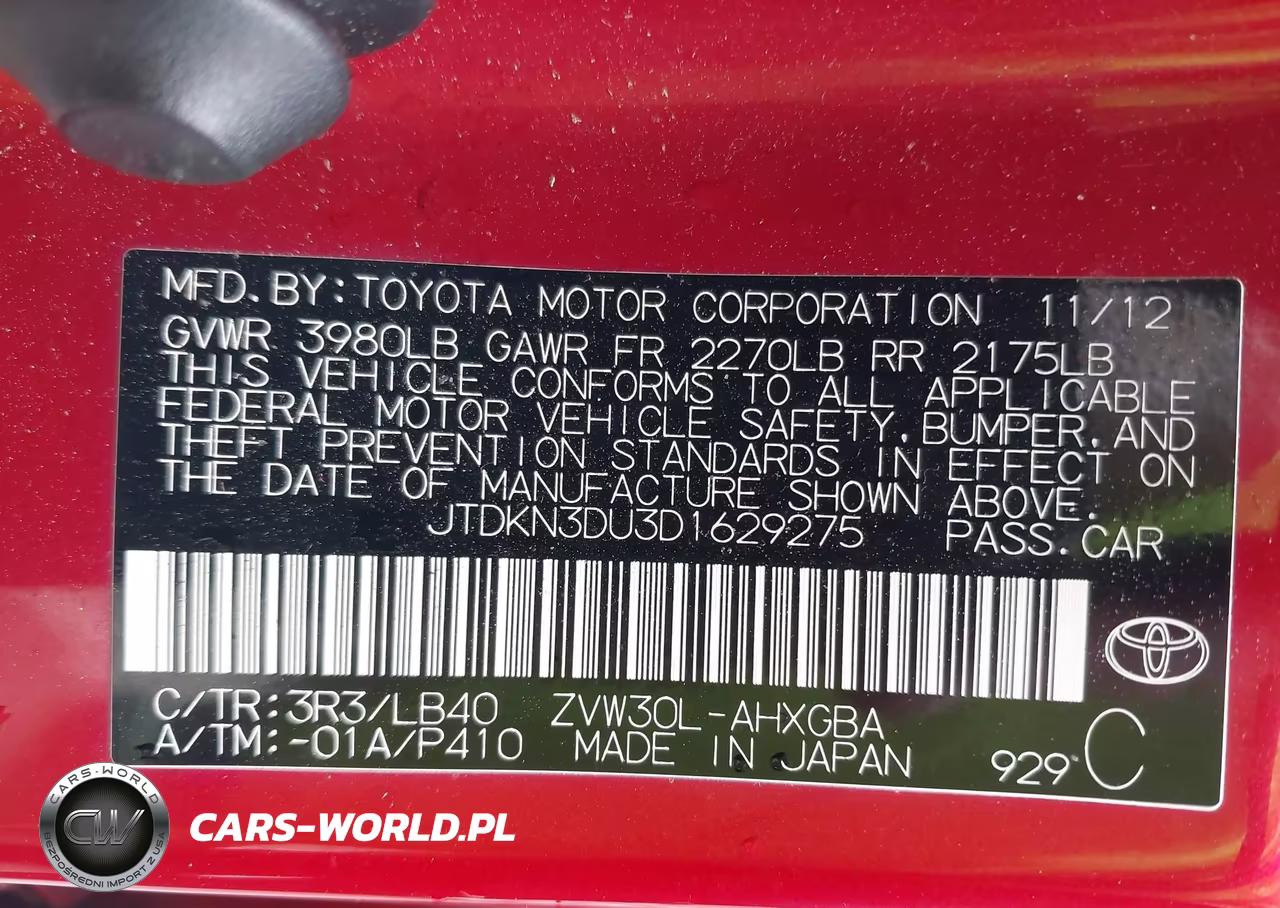 2013 Toyota Prius VIN:JTDKN3DU3D1629275 - 9