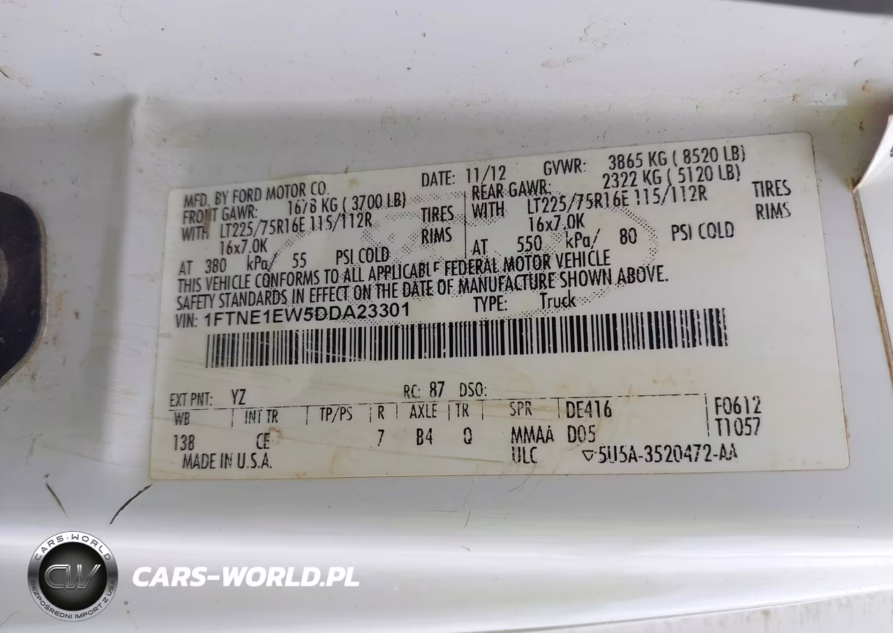 2013 Ford E-150 Commercial VIN:1FTNE1EW5DDA23301 - 9