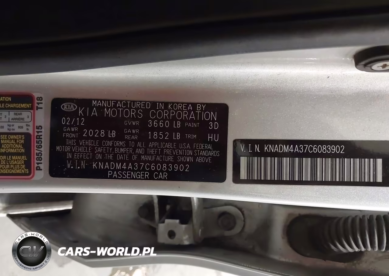 2012 Kia Rio Lx VIN:KNADM4A37C6083902 - 9