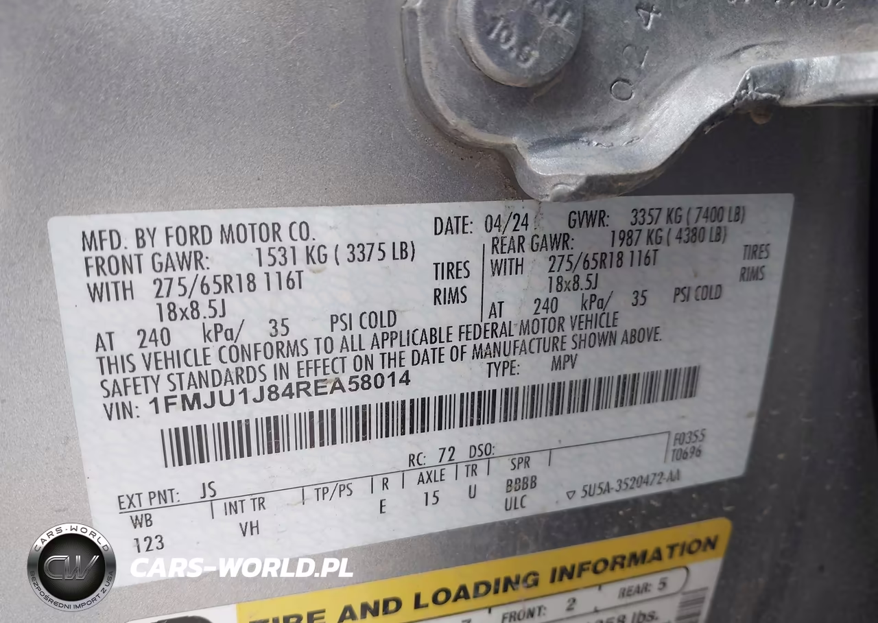 2024 Ford Expedition Xlt VIN:1FMJU1J84REA58014 - 9