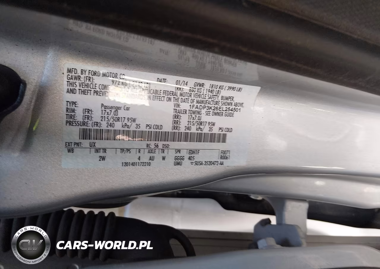 2014 Ford Focus Se VIN:1FADP3K26EL254501 - 9