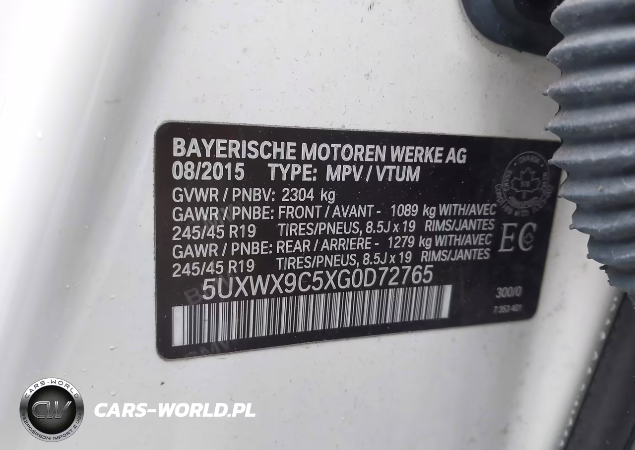 2016 BMW X3 xDrive28I VIN:5UXWX9C5XG0D72765 - 9