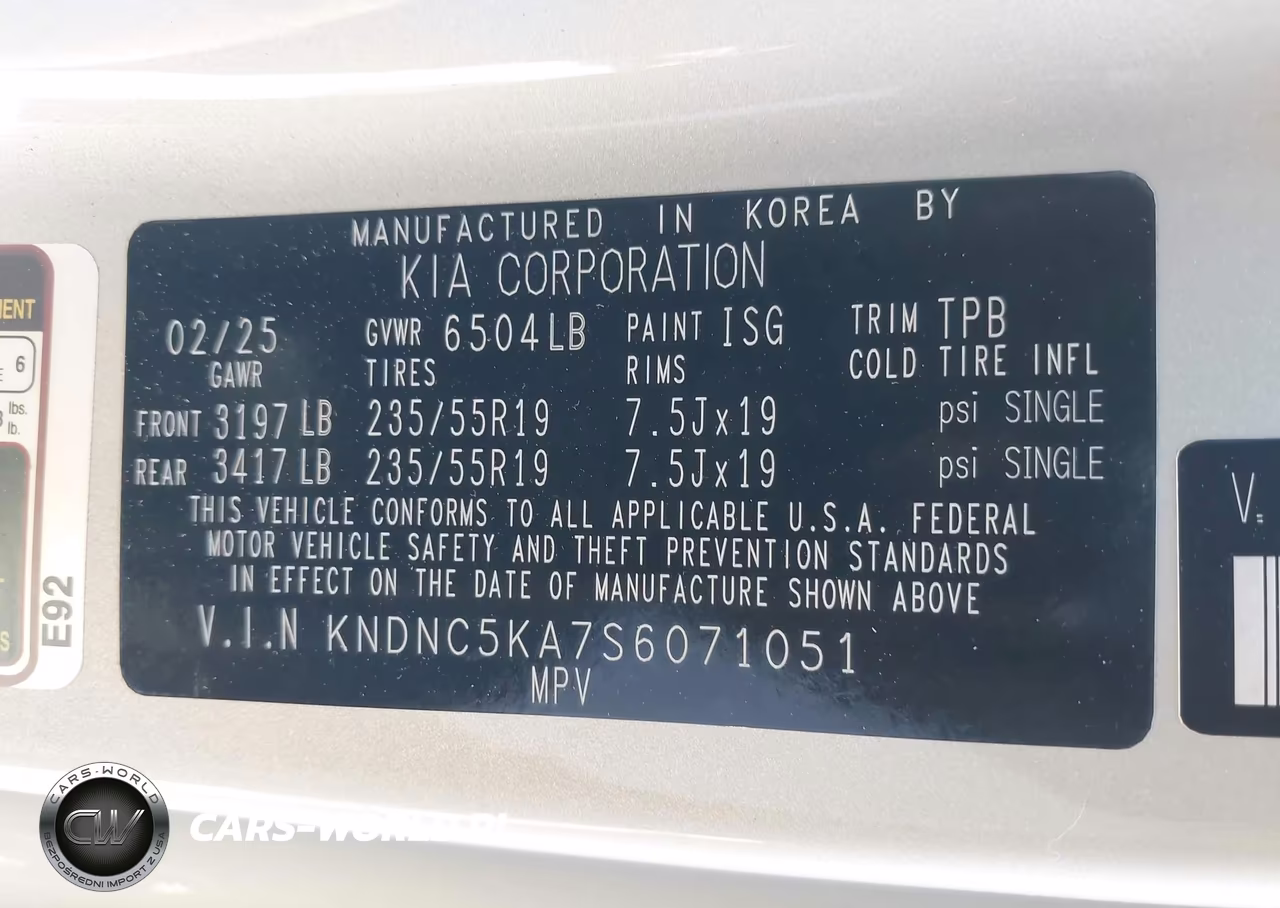 2025 Kia Carnival Mpv Hybrid Ex VIN:KNDNC5KA7S6071051 - 9