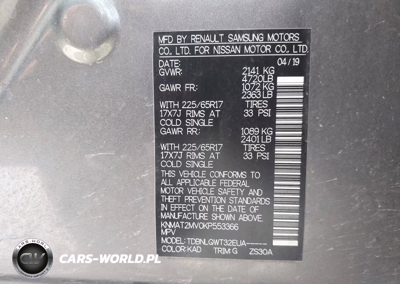 2019 Nissan Rogue Sv VIN:KNMAT2MV0KP553366 - 9