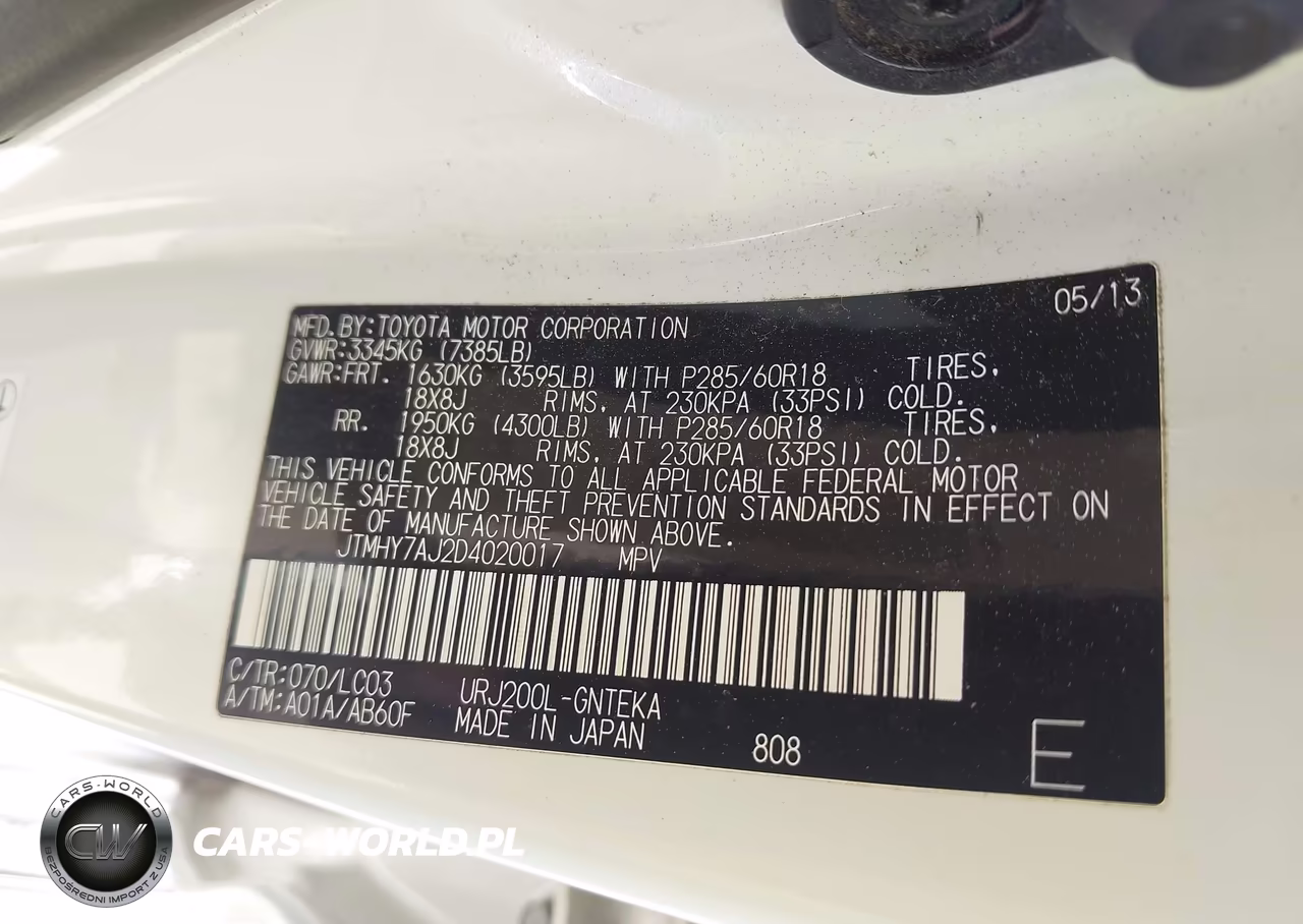 2013 Toyota Land Cruiser V8 VIN:JTMHY7AJ2D4020017 - 9