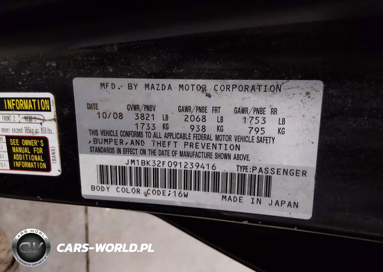 2009 Mazda Mazda3 I VIN:JM1BK32F091239416 - 9
