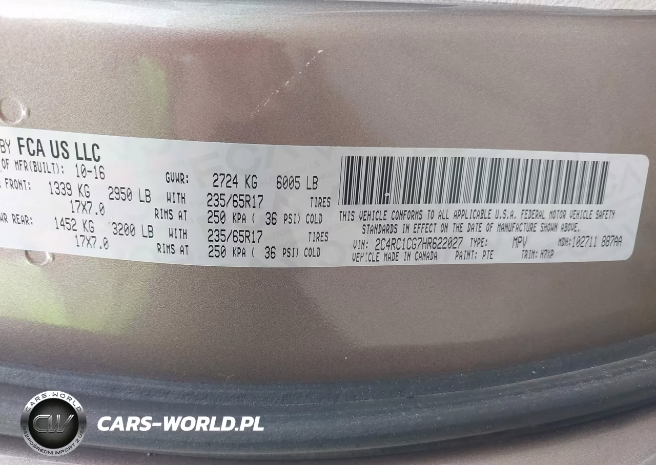 2017 Chrysler Pacifica Lx VIN:2C4RC1CG7HR622027 - 9