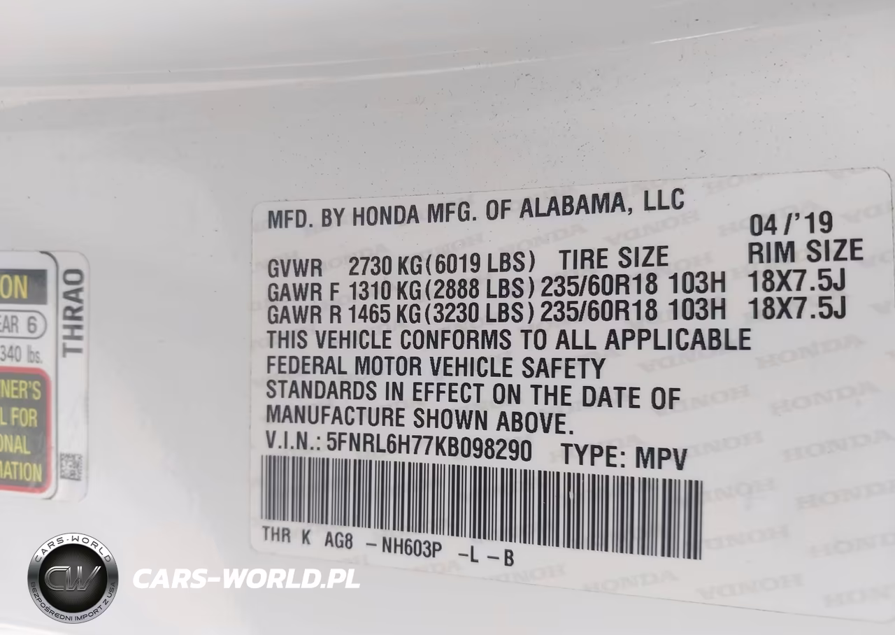 2019 Honda Odyssey Ex-L VIN:5FNRL6H77KB098290 - 9
