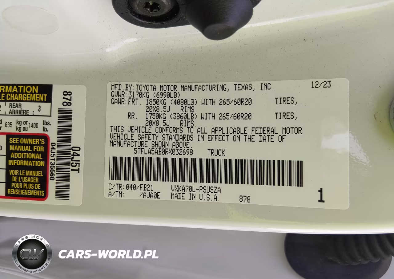 2024 Toyota Tundra Sr5 VIN:5TFLA5AB0RX032698 - 9