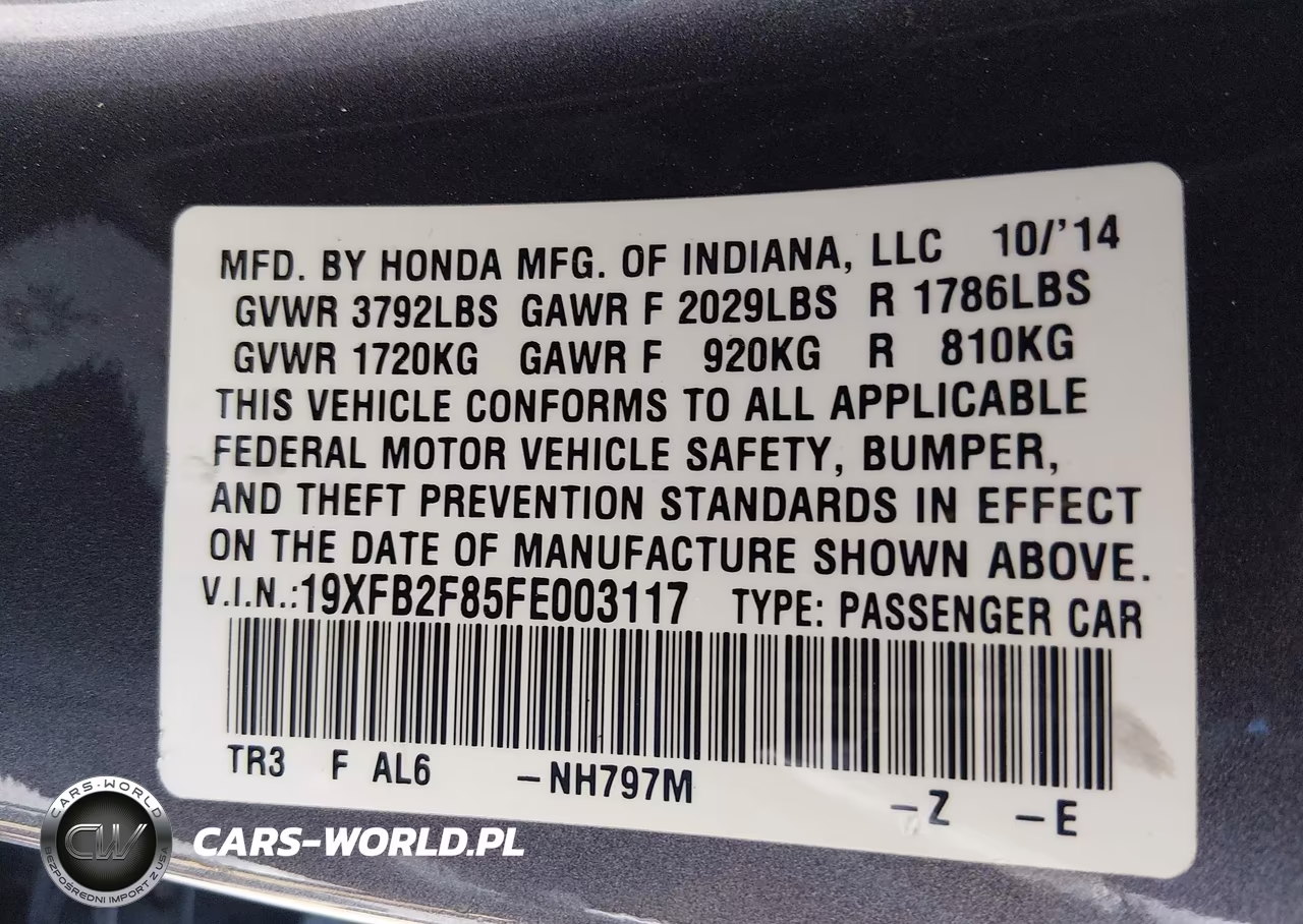 2015 Honda Civic Ex VIN:19XFB2F85FE003117 - 9