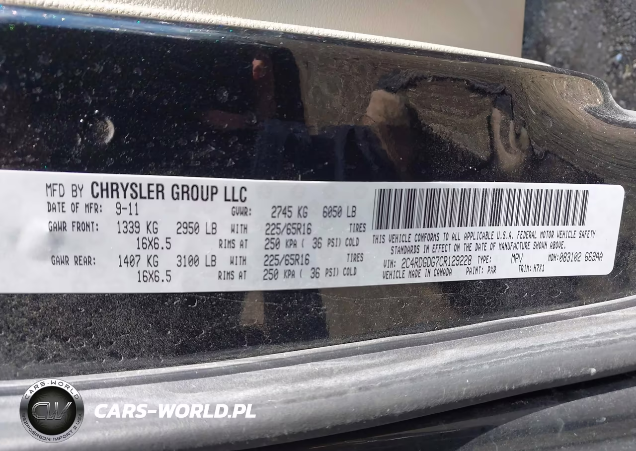 2012 Dodge Grand Caravan Crew VIN:2C4RDGDG7CR129228 - 9