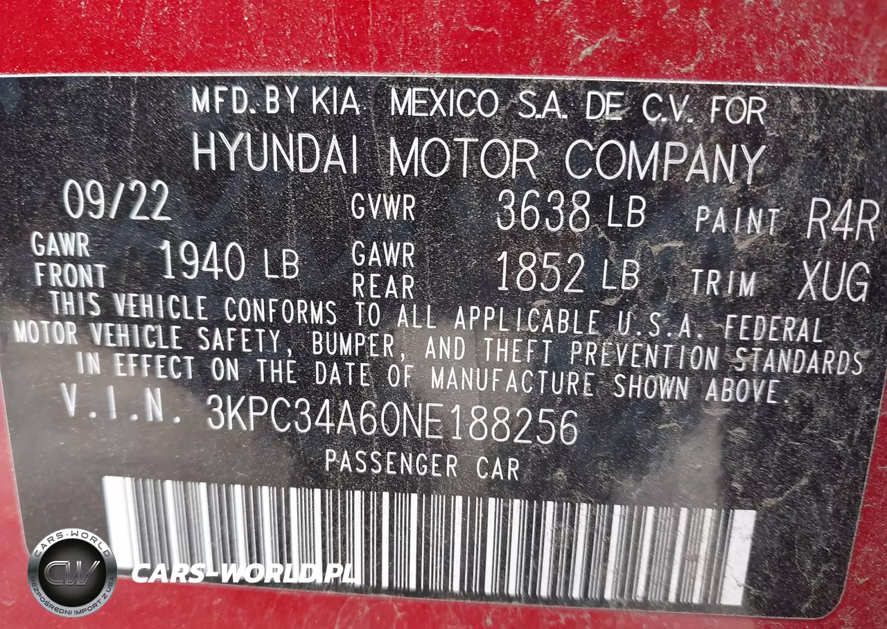 2022 Hyundai Accent Limited VIN:3KPC34A60NE188256 - 9