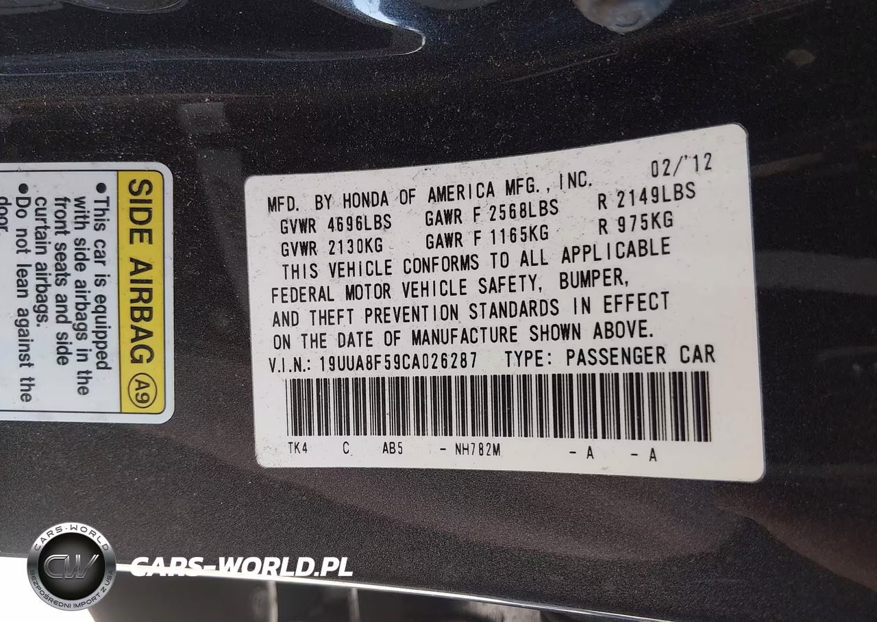 2012 Acura Tl 3.5 VIN:19UUA8F59CA026287 - 9